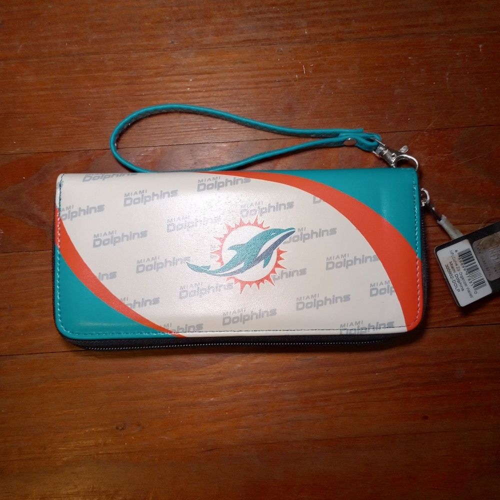 NFL Miami Dolphins Teal and Orange Wallet